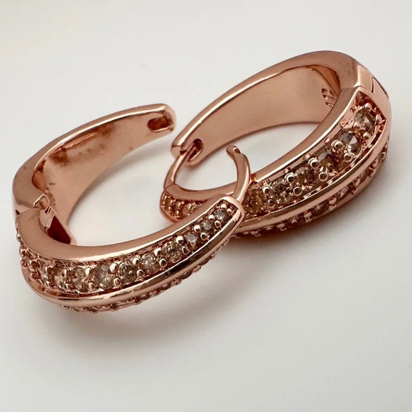 Bomb Party November Amber Topaz Hoop Earrings The Grand Prize NWT - Picture 5 of 5